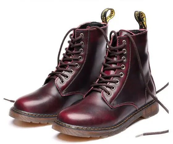 Stivali da uomo di grandi dimensioni stivaletti da uomo stivaletti in vera pelle donna mucca suola muscolare scarpe stringate per Unisex 4