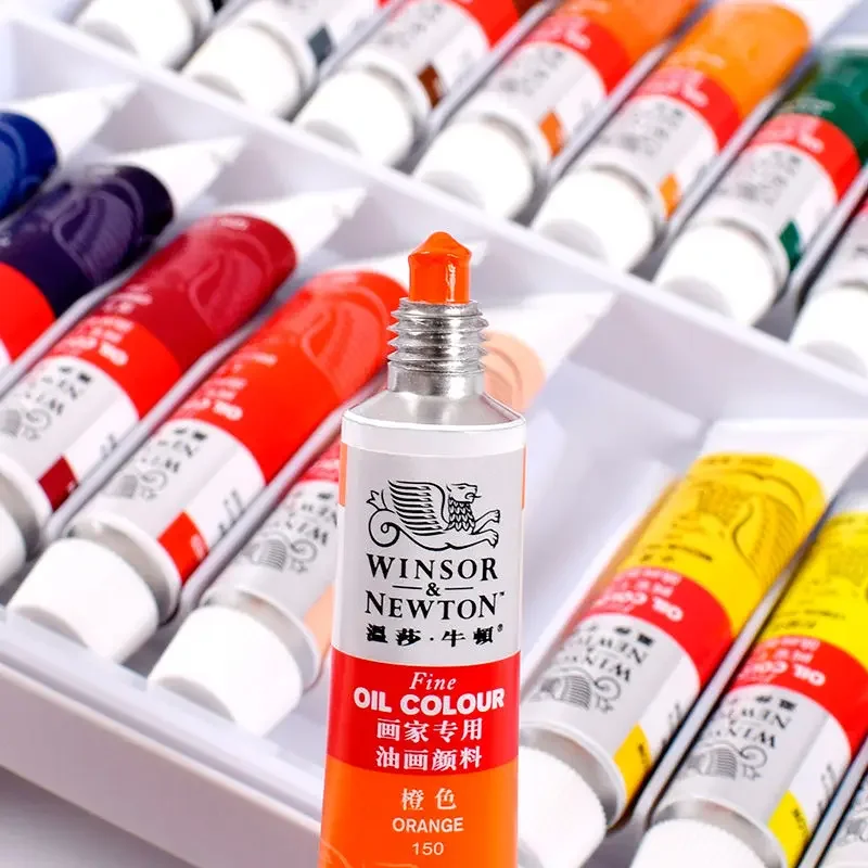 Autentico set di pittura a olio per artista Winsor Newton 12/18/24 colori pigmenti per pittura a olio 12ml tela per pittura a olio per corpo pesante resistente alla luce 3