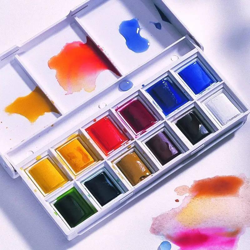 Winsor & Newton Cotman Set di colori ad acquerello solido Tasca da viaggio Mezza Acuarela Tubo di vernice Cotman Pittura ad acquerello Rifornimenti d'arte 1