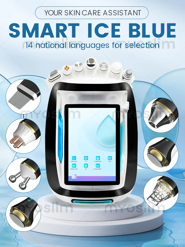 Nuovo acqua dermoabrasione ossigeno ghiaccio blu Smart Jet Aqua Peel piccola bolla dispositivo per la pulizia della pelle macchina per il viso 6