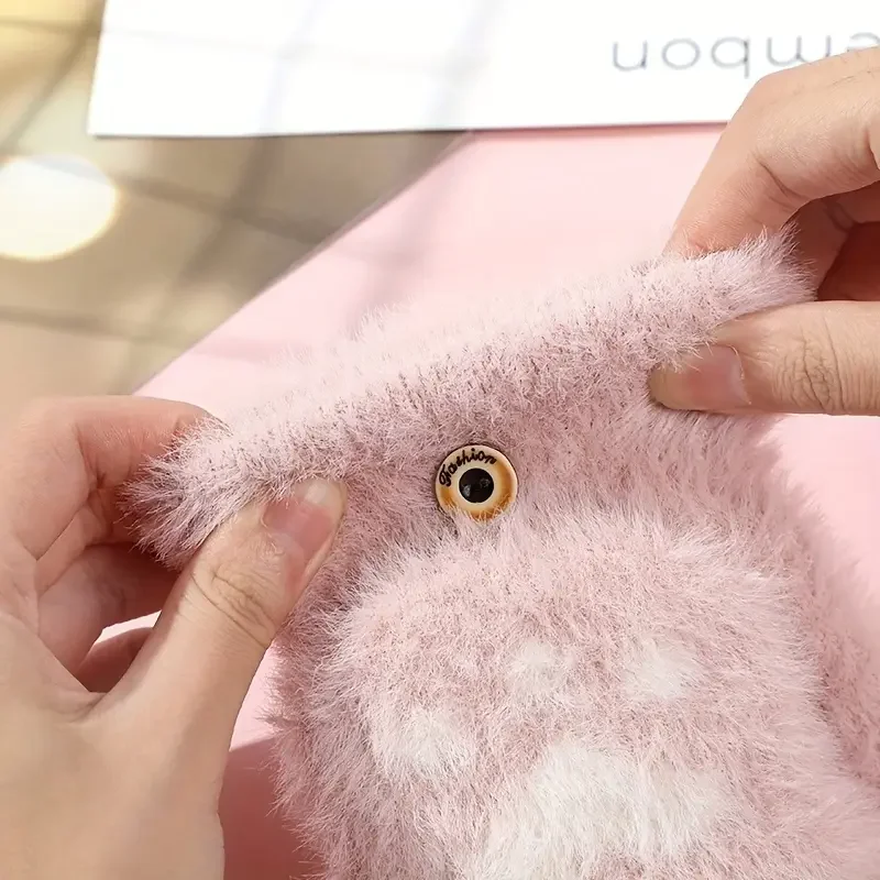 Guanti senza dita con zampa di gatto carino Design ribaltabile Fodera morbida pelosa Guanti caldi lavorati a maglia per uso invernale all'aperto Regalo accogliente per ragazza 4