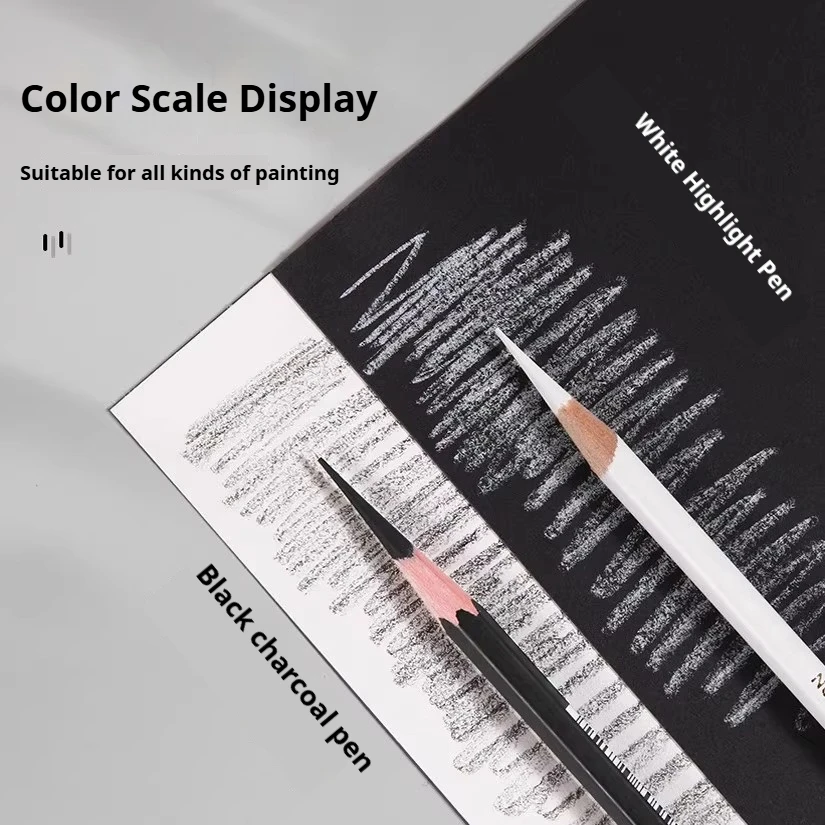 Set di matite a carboncino bianco 3/6/12 pezzi Matite per evidenziare schizzi per disegnare schizzi ombreggiatura miscelazione Forniture per artisti principianti 4