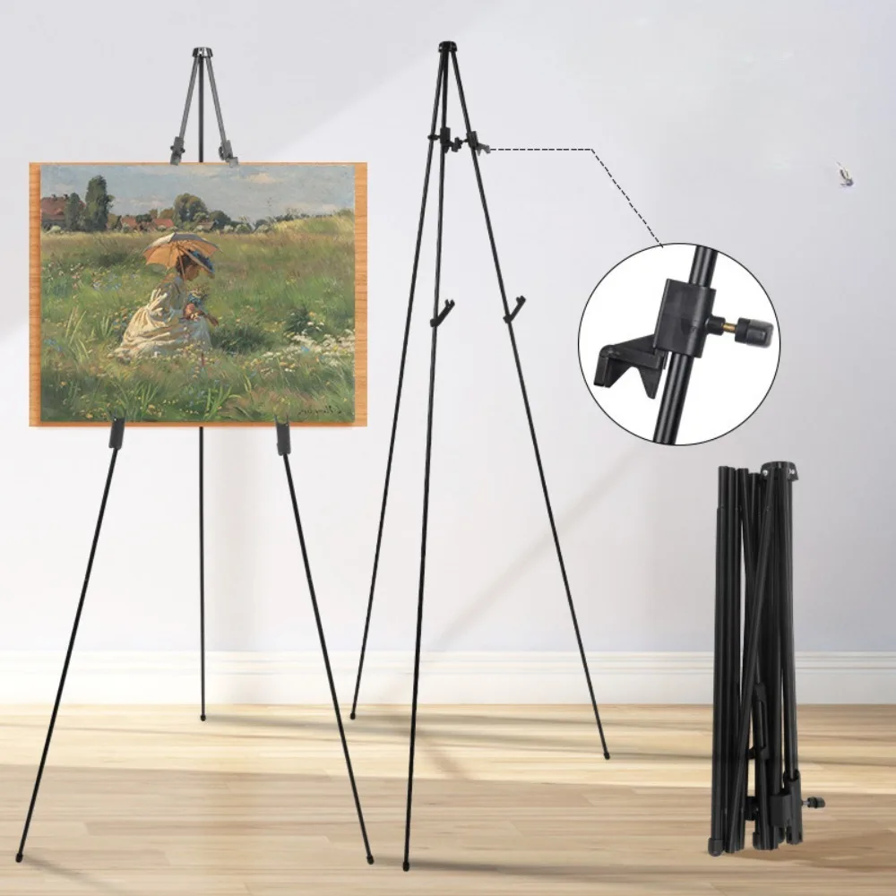 Espositore da cavalletto di base alto 66", poster da pavimento istantaneo pieghevole e portatile per le arti della pittura di visualizzazione di poster di cartelli di nozze 1