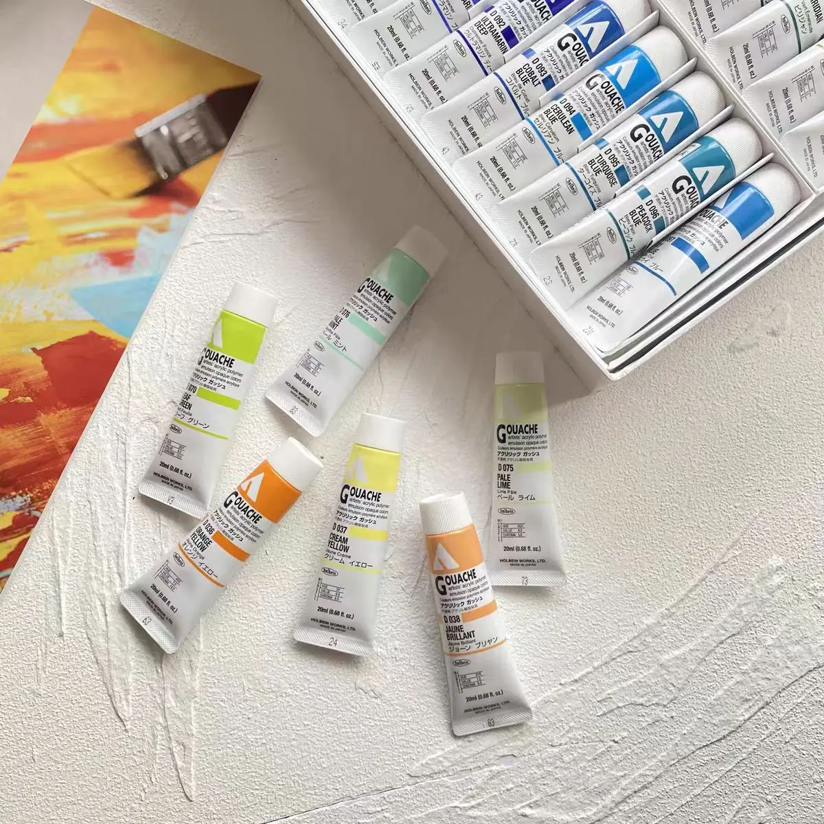 Holbein Pittura acrilica a guazzo Macaron 20ml Pittura professionale Pittura murale Pelle BJD Doll Acrilico Forniture artistiche per principianti 6