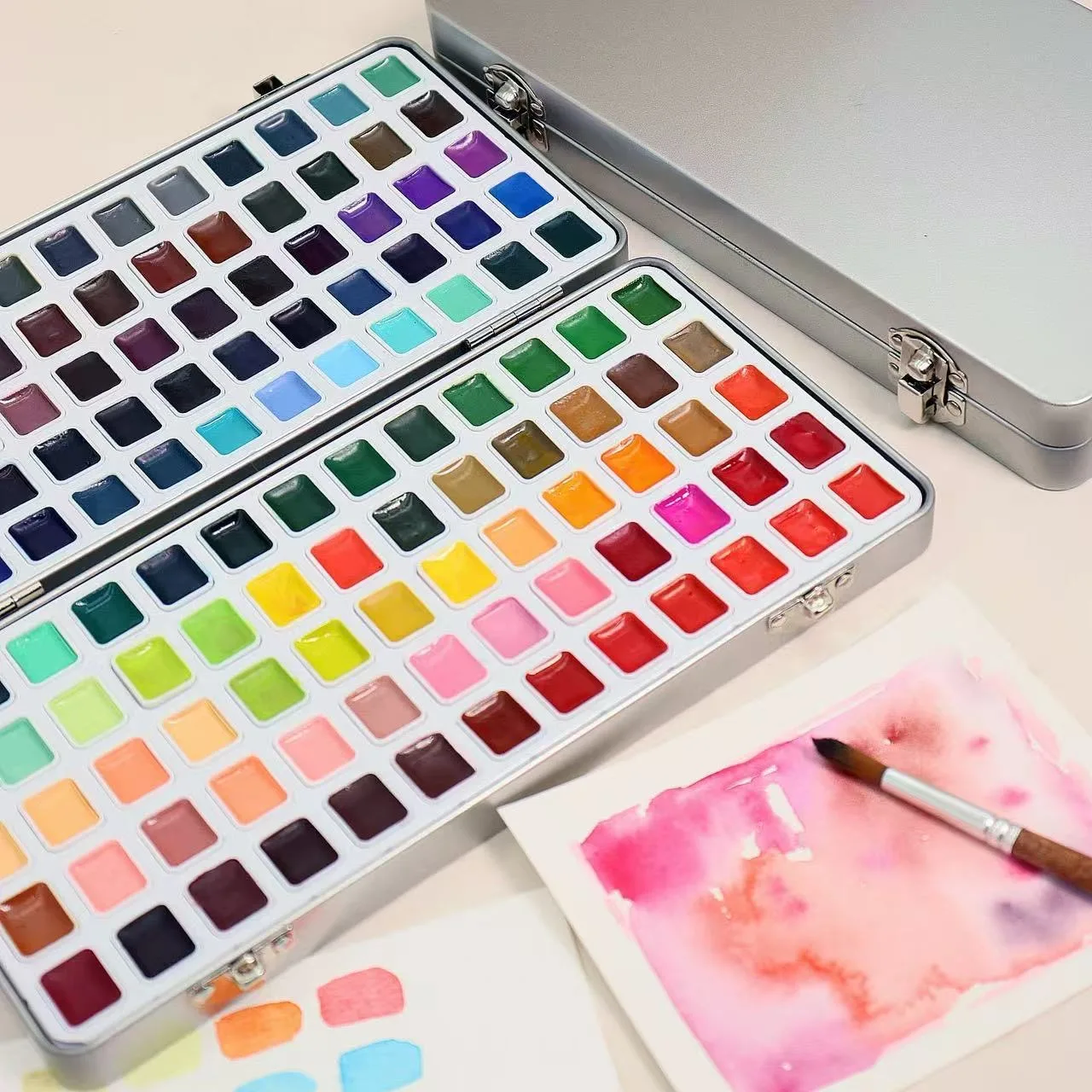 artista pittura ad acquerello 24/36/48/60/98/130 colori set artistico disegno professionale pigmento forniture d'arte 2