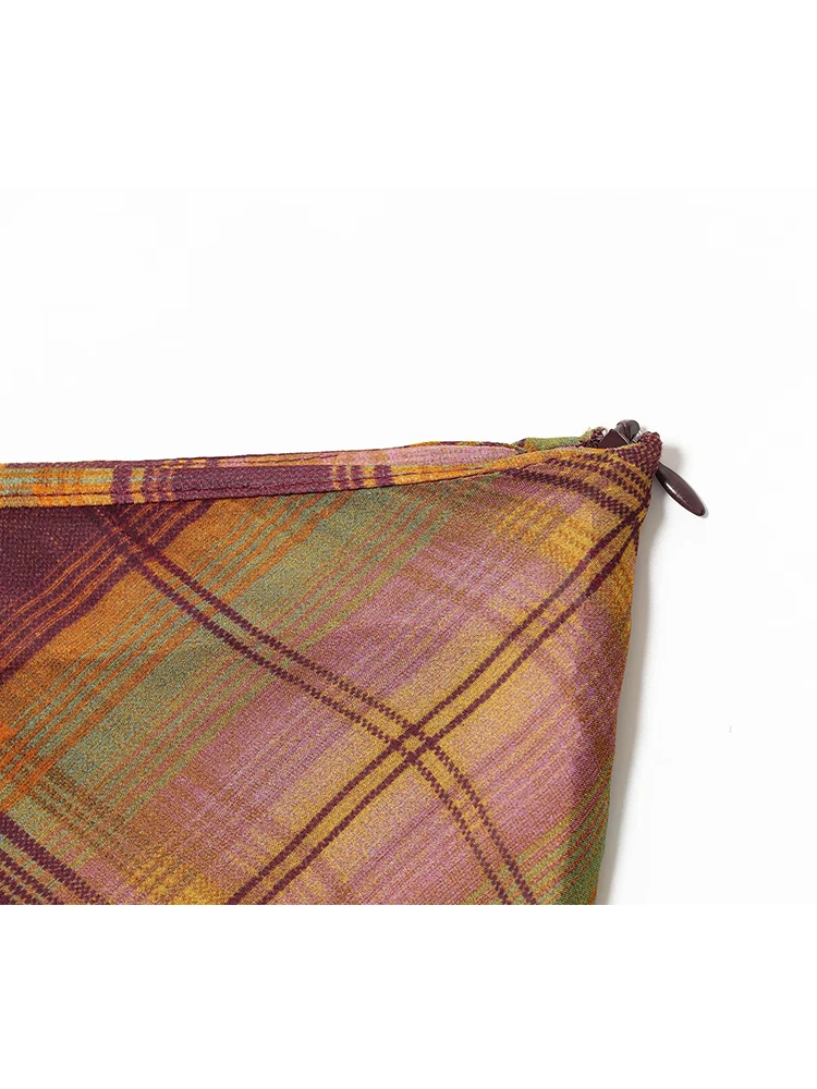 Gonne a vita alta da donna 2025 Donna Autunno Nuova moda Asimmetrica con orlo antirughe Gonne con stampa a quadretti Gonne eleganti con stampa da donna 4