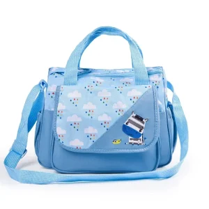 Nuova borsa per mamma multifunzionale (set da 5 pezzi) - Borsa per pannolini per bambini premaman di grande capacità con stampa di animali carini adatta per i viaggi 1