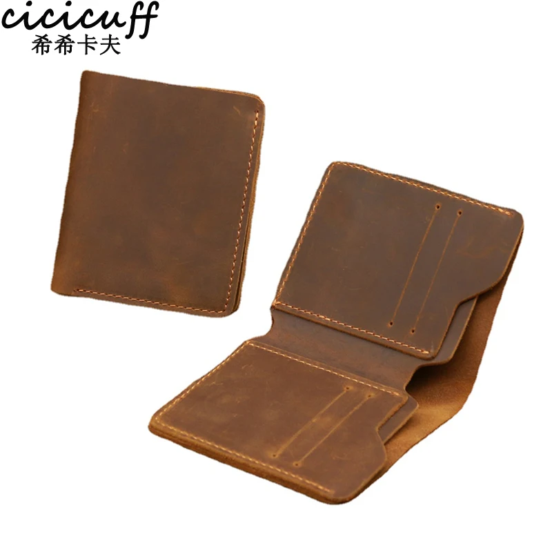 Portafoglio da uomo in vera pelle superiore Portafogli per patente di guida retrò per uomo Portfel in pelle resistente Portafoglio da uomo Cartera Hombre per uomo 1