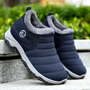 Stivaletti nuovi stivali da neve invernali da uomo in pelliccia calda Slip on uomo comodi 2023 scarpe Casual Sneakers Botas antiscivolo Zapatos Hombre 1