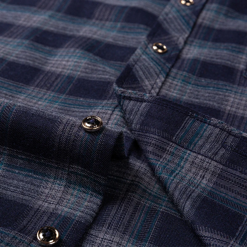 Nuova camicia scozzese in flanella di cotone per uomo manica lunga vestibilità regolare spazzolata tasca singola camicie moda casual morbide e confortevoli 6