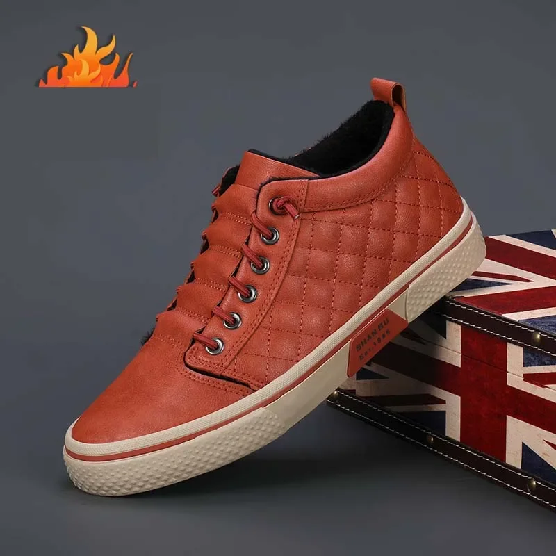 Stivali caldi da uomo comodi stivali con plateau stivali da uomo in pelle alti all'aperto moda comode scarpe da uomo impermeabili 22903 1