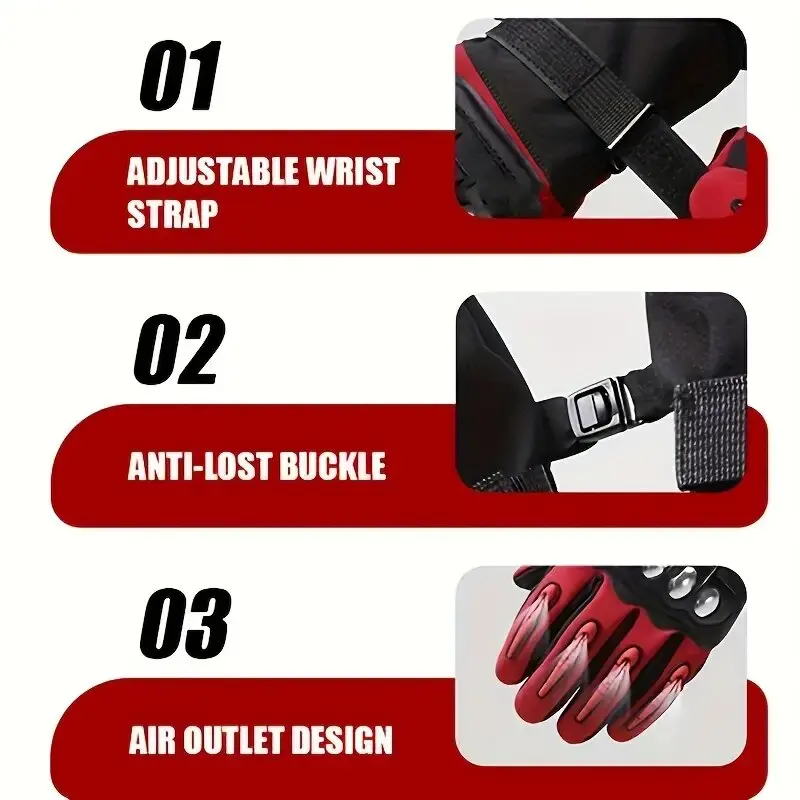 Guanti da moto antivento impermeabili da corsa in pelle calda invernale per ciclismo, bicicletta, equitazione, guanti di protezione dal freddo 5