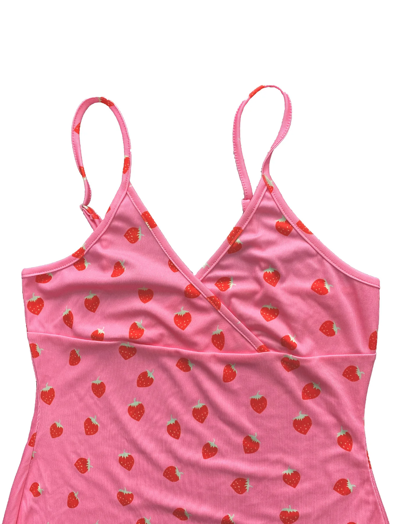 Abito da donna Abito a canotta con scollo a V a costine puro e sexy con stampa di fragole per la festa degli amanti 3