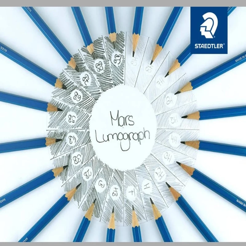 24/30pcs germania STAEDTLER 100 Mars lumografo disegno schizzi matite asta blu/asta nera disegno disegno matita forniture d'arte 4