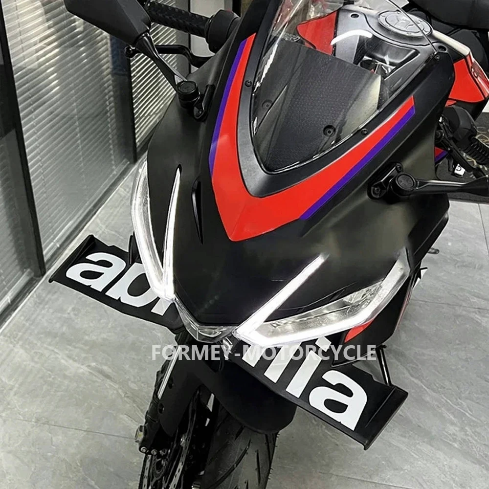 Accessori moto Parti Logo ABS Carenatura anteriore Winglets Protezione aerodinamica Spoiler Kit per Aprilia RS 457 RS457 rs457 2024 5