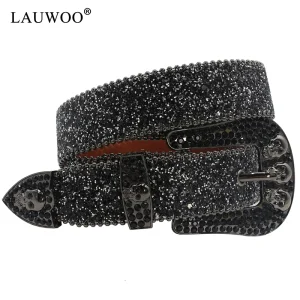 Cinture con strass con teschio per donna uomo cinturino in pelle Y2K cinturino in cristallo con borchie da cowgirl occidentale cowboy con diamanti bling bling 1