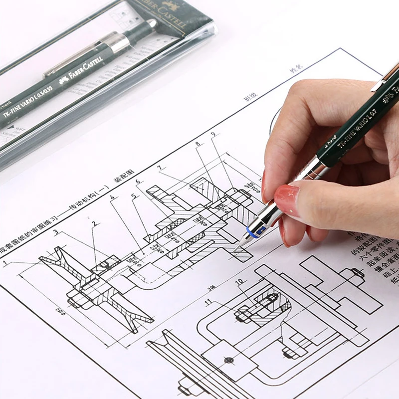 1 pz Faber-Castell Tk-matita meccanica Fine 0.35/ 0.5/0.7 /1.0mm basso centro di gravità attività di disegno di Design professionale 5