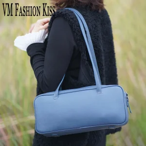 Borsa a mano rettangolare da donna in pelle bovina con strato superiore Borsa a mano superiore in vera pelle Elegante borsa sotto le ascelle con cuscino monospalla 2025 Nuovo 1