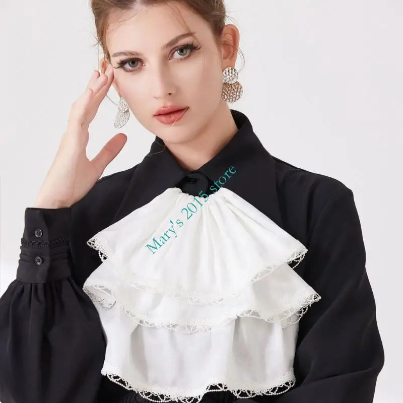 E15f Laceup Collaro in finto colletto decorativo rivestimento in pizzo Design Woman Neckpiece 5