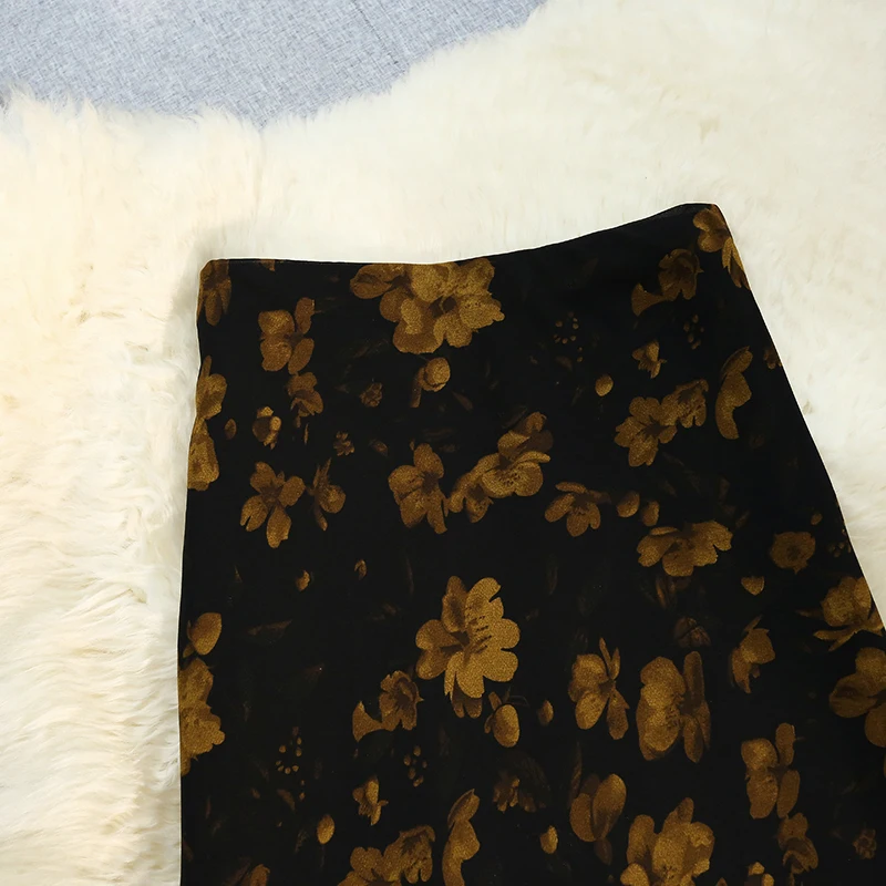 Seoulish a vita alta vintage stampato floreale gonne a coda di pesce da donna 2025 nuova estate coreana casual gonne a sirena femminile 2