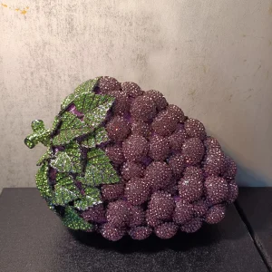 Borse di cristallo d'uva di moda Borsa viola Designer Pochette da donna per feste Mini pochette Borse da sposa da sposa con spedizione di goccia 1