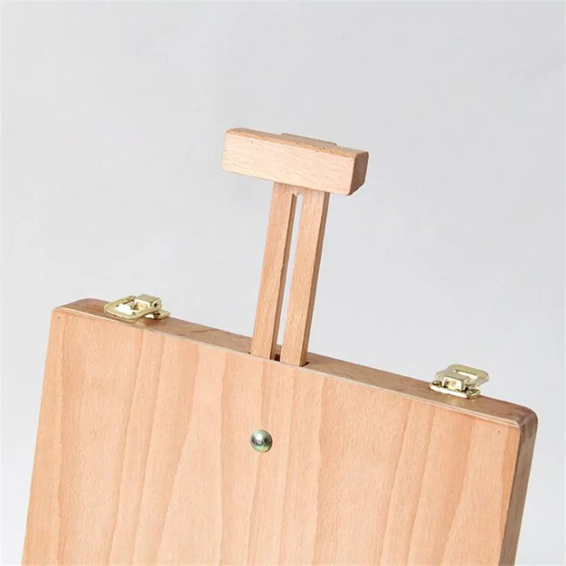 Grande scatola portatile in legno per pittura a olio, blocco schizzi, cavalletto, schizzo, tavolo da disegno, cassetta degli attrezzi per pittura, scatola di immagazzinaggio per pittura per artista 5