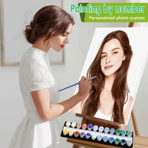 Dipingere con i numeri Foto personalizzata Pittura acrilica fai da te Immagine su tela Ritratto Famiglia Bambini Foto Regali di Natale 1