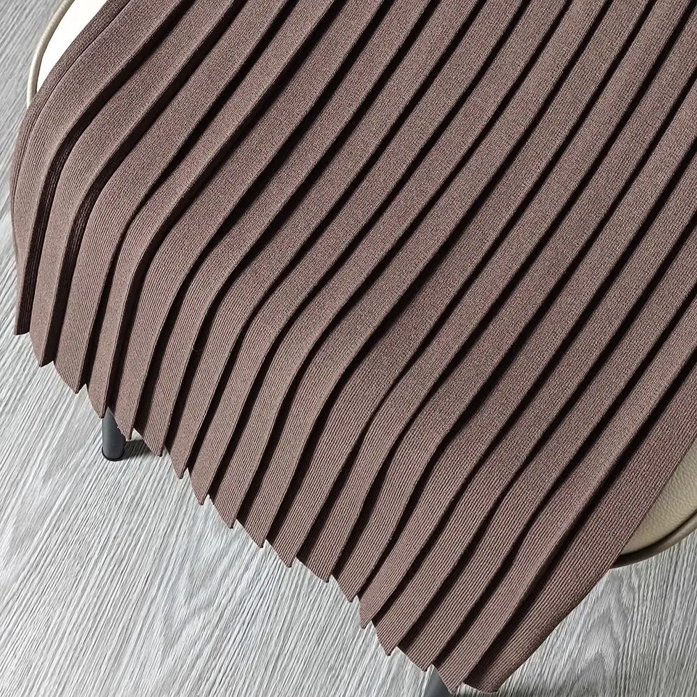 Autunno Inverno Office Lady Semplicità Pieghettato Tinta unita Elastico in vita Gonna a trapezio Abbigliamento donna Temperamento Gonne a maglia 6