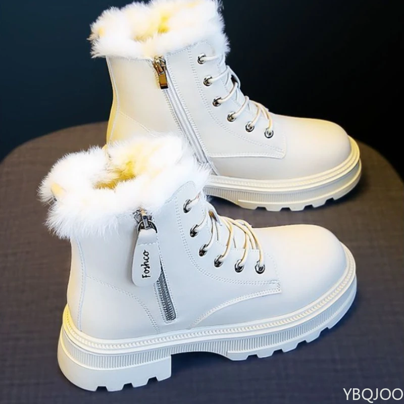 Autunno Inverno Moda Nuova suola spessa Altezza crescente Stivali da donna dimagranti con pile spesso e stivali moda donna caldi 4