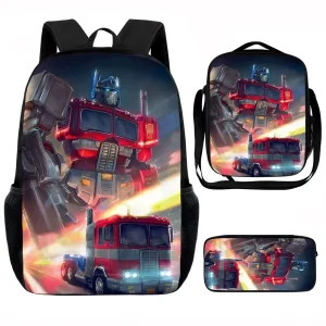 Zaino scolastico per bambini Movie T-Transformers con borse per il pranzo, borse per matite, borse scolastiche per ragazzi e ragazze, miglior regalo 1