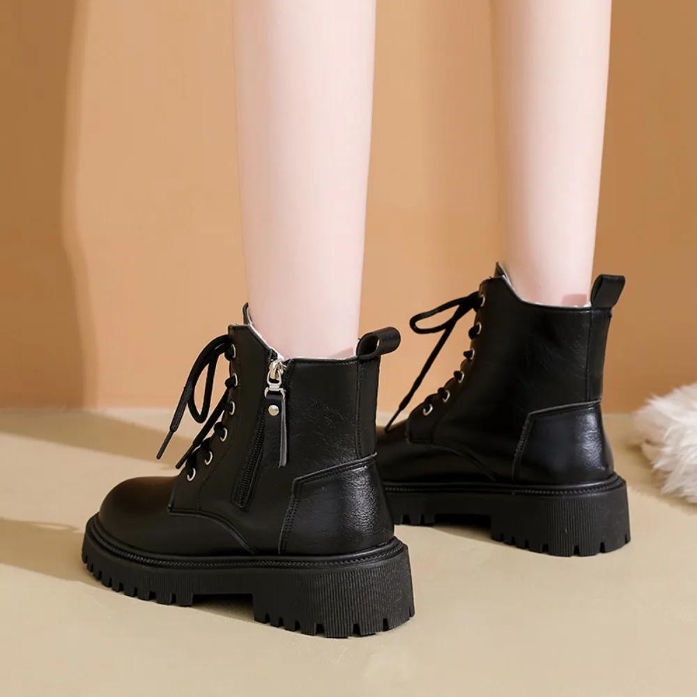 Stivali da cavaliere invernali eleganti e sexy Nuovi stivaletti da donna alla moda comodi e caldi in velluto con punta tonda tinta unita 5