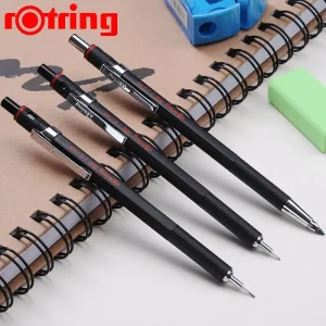 Rotring 300 Matite Meccaniche 0.5/0.7/2.0mm Supporto in Metallo Nero Matita Meccanica Materiale Scolastico Matite da Disegno di Design 1