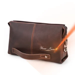 CONTACT'S Pochette in vera pelle da uomo Personalizza Portafoglio con frizione Password Lock Design Borse da uomo con nome incisione regalo 1