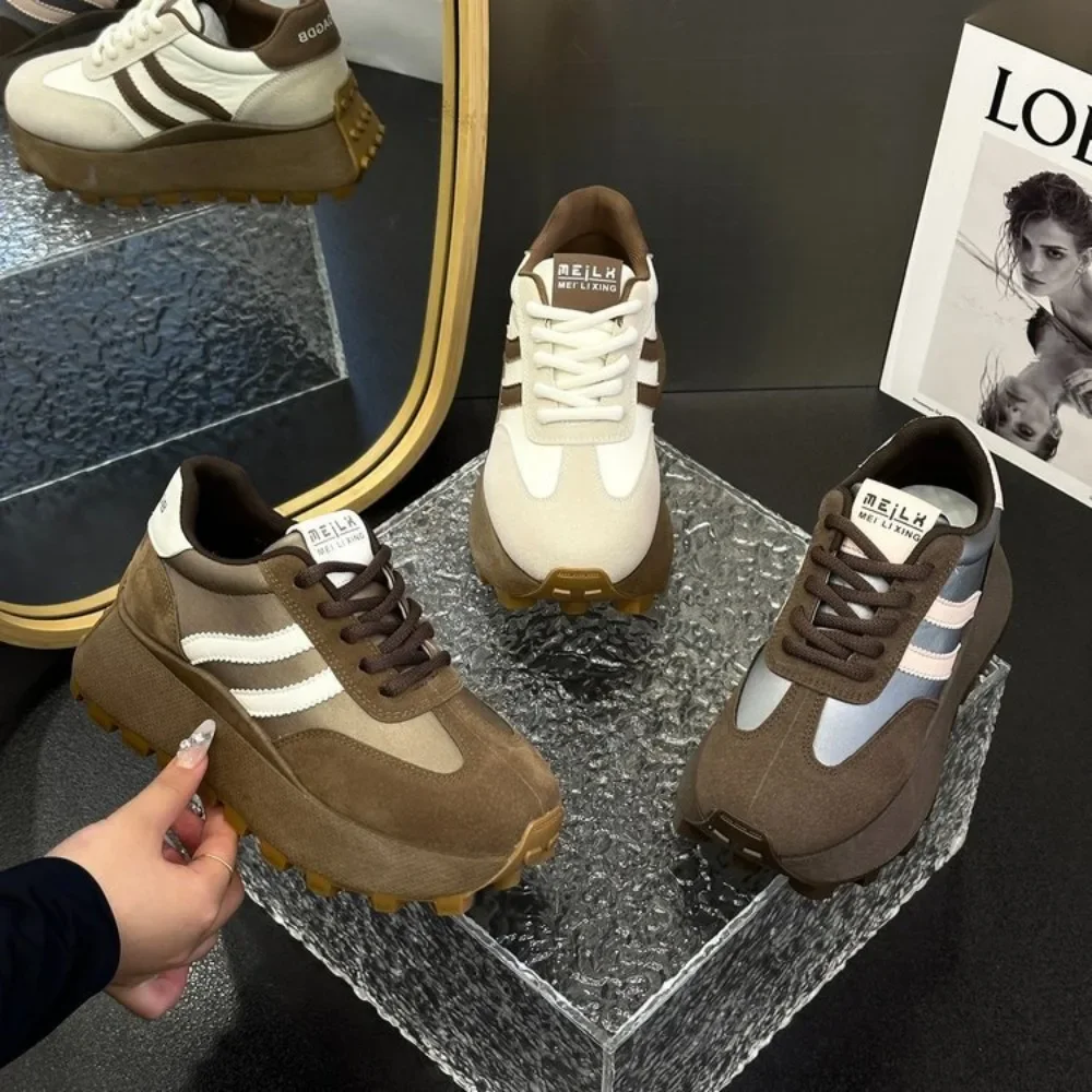 Nuove donne Mesh traspirante Sneakers con plateau Donna Casual Lace Up Outdoor Scarpe da donna Sneakers basse moda Zapatos De Mujer 2