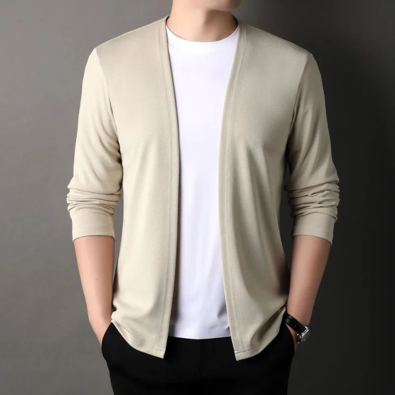 Camicie eleganti invernali in lana da uomo T-shirt e top in pile a maniche lunghe casual Camicia di seta di lusso delicata sulla pelle da lavoro elastica non stira 6