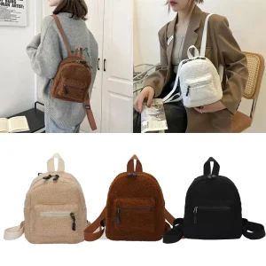 1/2/4 pezzi simpatico zaino in peluche mini borsa in lana di agnello stile coreano per studenti viaggi uso quotidiano per bambini adulti 1
