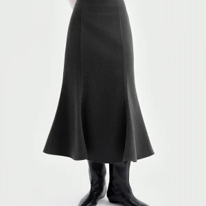 FSLE 2025 Gonna con orlo a sirena a vita alta da donna autunno inverno - Elegante gonna a tubino lista da ufficio Silhouette dimagrante 1