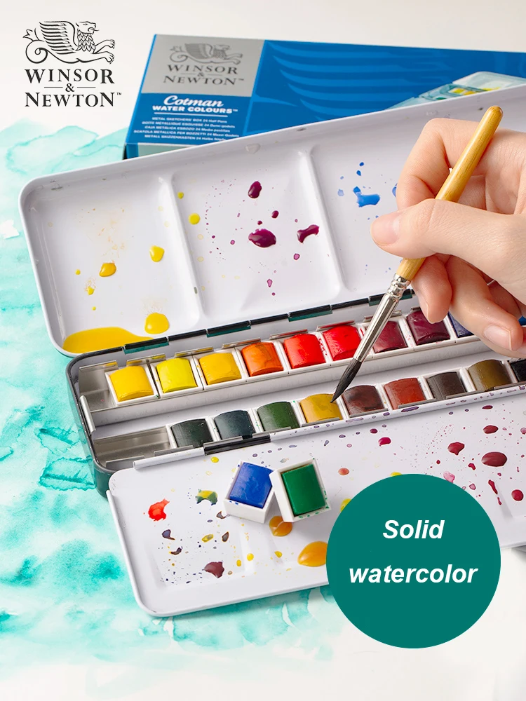 Nuovo 1 scatola Winsor Newton Cotman Solid acquerello Paint 12/24 colori Iron Box Set Professional Artist Pigment Art supplies 4