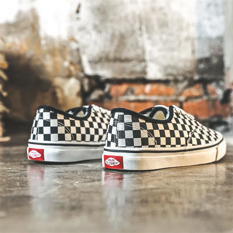 2021 Autunno/Inverno Nuovo Stile Stile Britannico Plaid Nero Bianco Plaid Testa Rotonda Versatile Fondo Piatto Scarpe Canva Per Le Donne 4