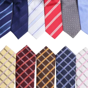 Cravatta da uomo con motivo geometrico di alta qualità in seta 100%. Accessori per camicie da banchetto d'affari. Cravatta annodata a mano 1