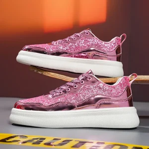 Scarpe da ginnastica da donna Brillanti glitter Scarpe da ginnastica con plateau alla moda casual Coppia scarpe da passeggio argento Scarpe Tenis Feminino classiche unisex 1