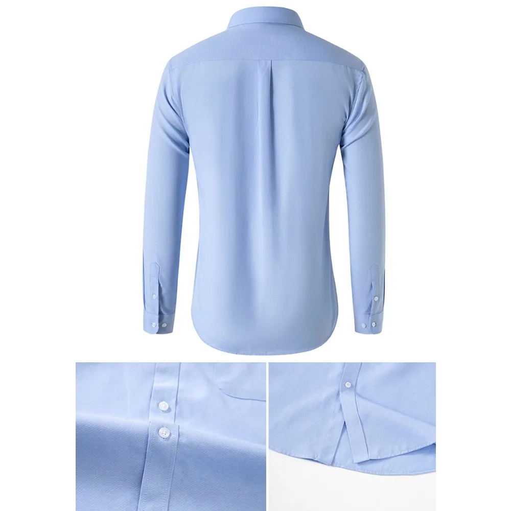 Camicie Oxford da uomo Primavera Autunno Camicia formale a maniche lunghe da uomo in stile giapponese Camicie casual da uomo Tinta unita 2