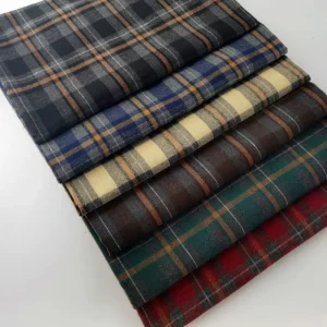 Tessuto scozzese spazzolato al metro per cucito Camicia da uomo Abbigliamento Fai da te Panno da cucito Tinto in filo Morbido e confortevole Verde Rosso Nero 1