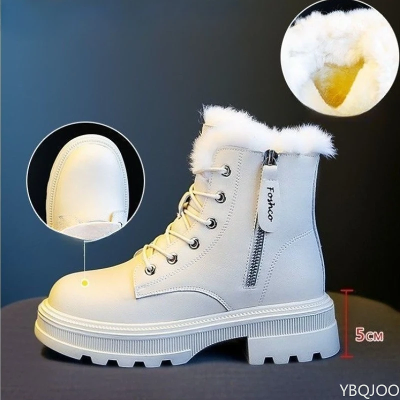 Autunno Inverno Moda Nuova suola spessa Altezza crescente Stivali da donna dimagranti con pile spesso e stivali moda donna caldi 5