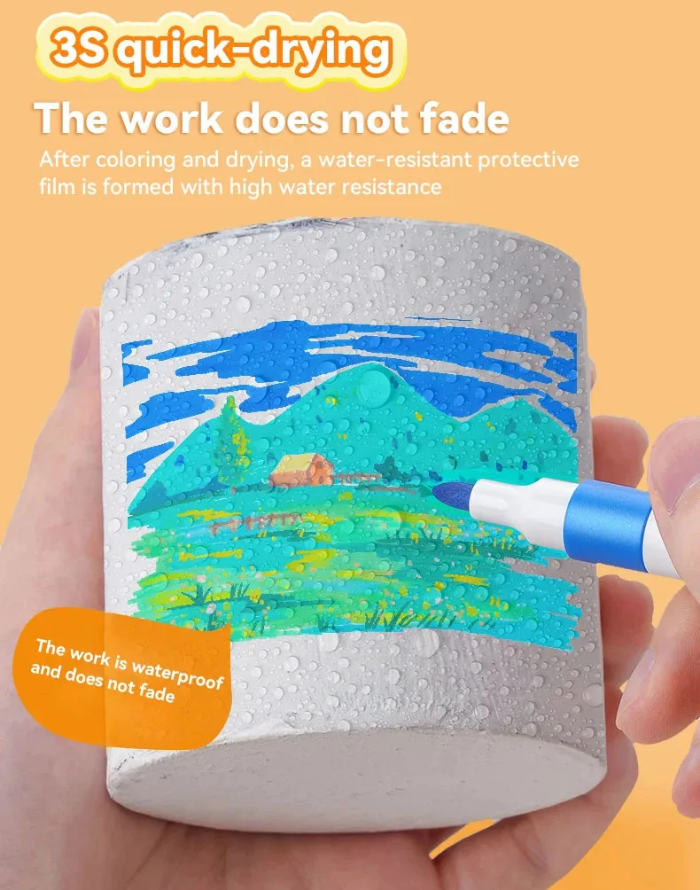 Pennarello acrilico ad asciugatura rapida Pigmento di protezione ambientale a 80 colori Penna artistica impermeabile multicolore Penna colorata fai da te Regalo per studenti 5