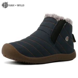 Scarpe invernali da uomo Amanti Stivali da neve tinta unita Fondo antiscivolo in peluche da uomo Mantieni caldi Stivali da sci impermeabili Plus Big Size 35-48 1