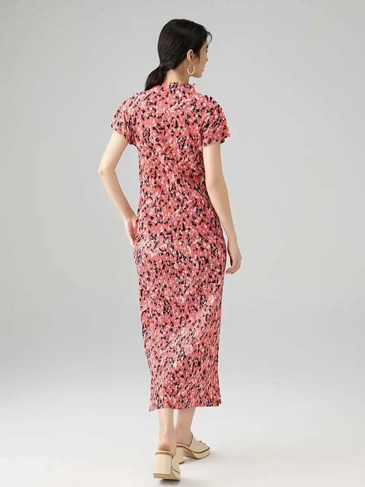 LANMREM Abiti a pieghe 2025 Estate Nuovo elegante temperamento fessura Mezza gonna stampata Slim Fit Versatile gonna a trapezio 2DB2687 4