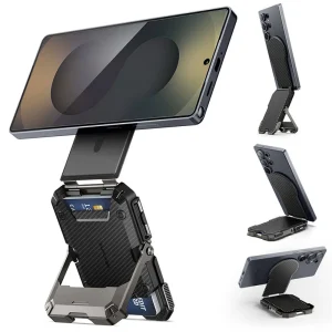 Magnetic Wallet Phone Card Holder for Samsung Galaxy S25/iPhone 17/16/15/14 Series SUPCASE Lock Portafoglio With MagSafe con supporto 1