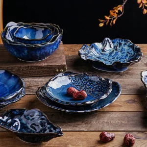 Forno creativo Cambio Piatto in ceramica Piatto irregolare Piatto piano Piatto di fascia alta Hotel Snack Piatto Piatto di insalata Piatto freddo Frutta Pla 1