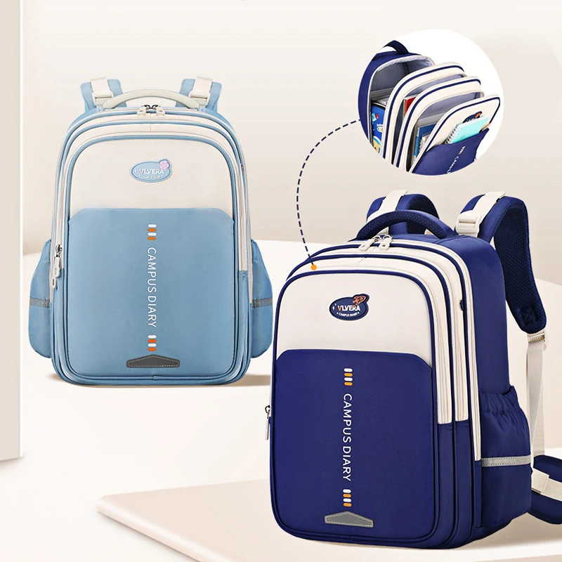 Zaino da scuola stile semplice casual in stile coreano per ragazze Zaino per bambini Borsa per studenti delle scuole medie elementari per età 6-12 anni 1